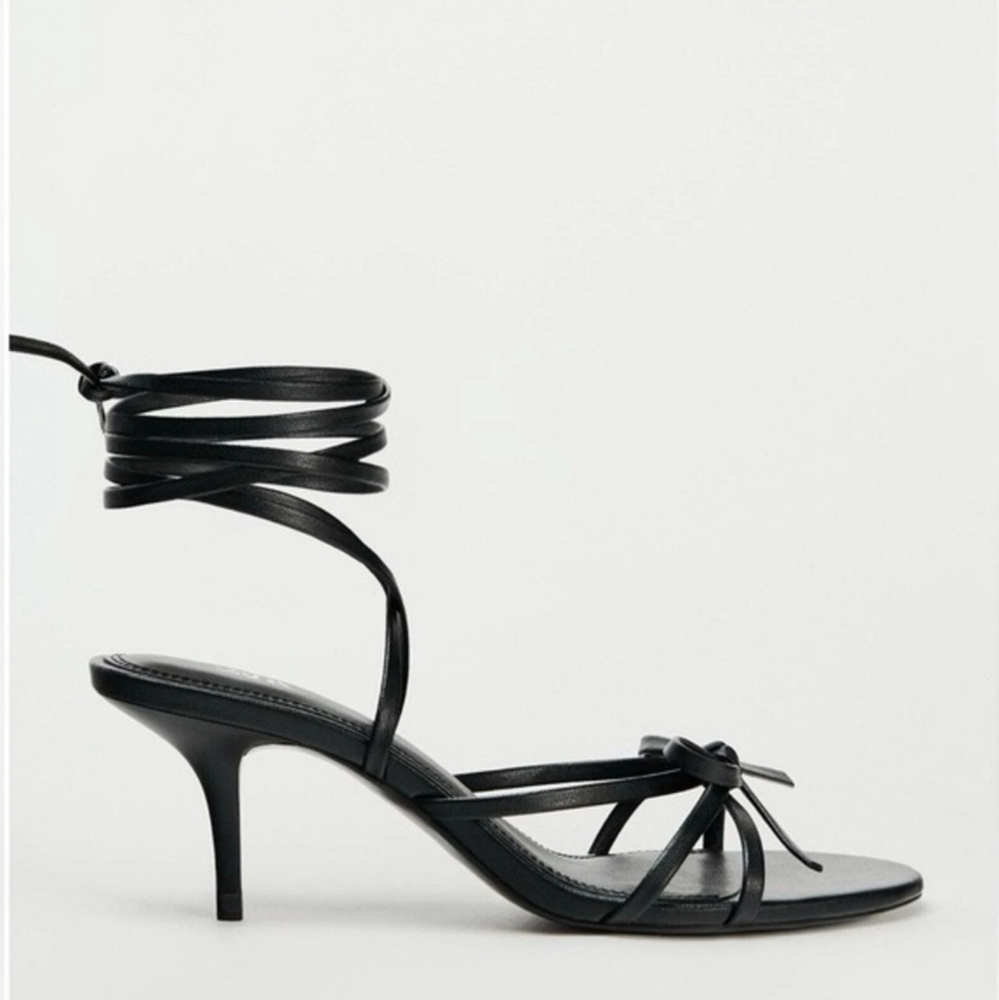 Zara Tied Heeled Sandals - Picture 3 of 8
